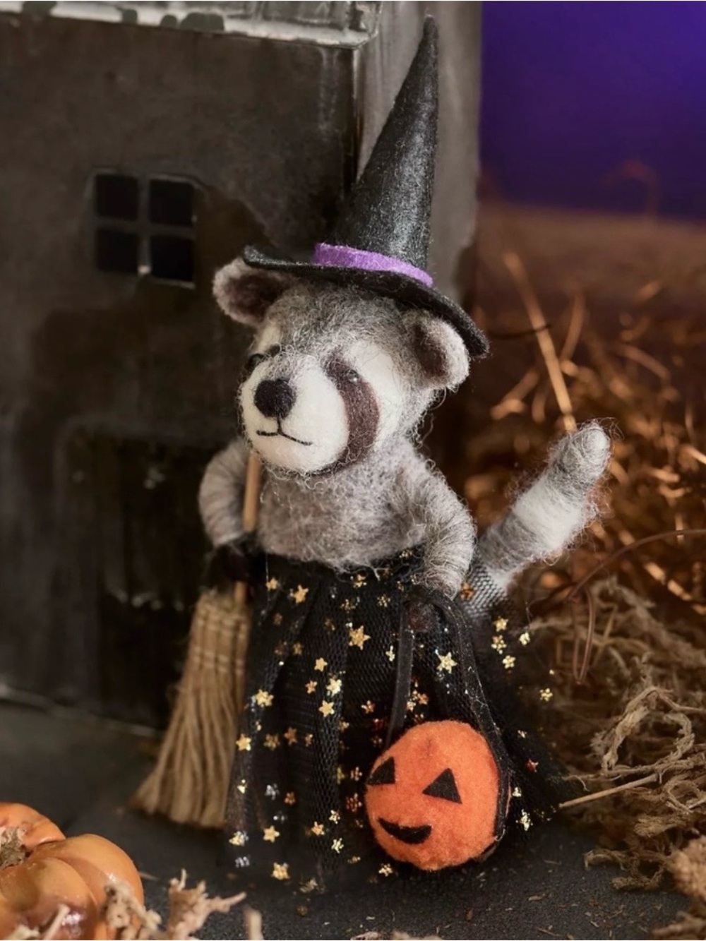 Anthropologie Terrain Witchy Raccoon Felt Critter